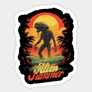 Alien Summer- Extraterrestrial Beach Vibes Sticker